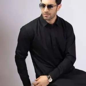 Men's black kurta set